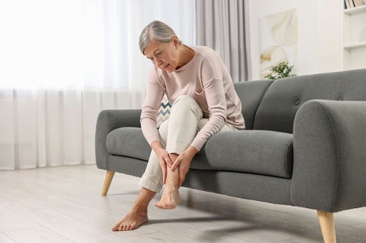 Woman dealing with leg issues