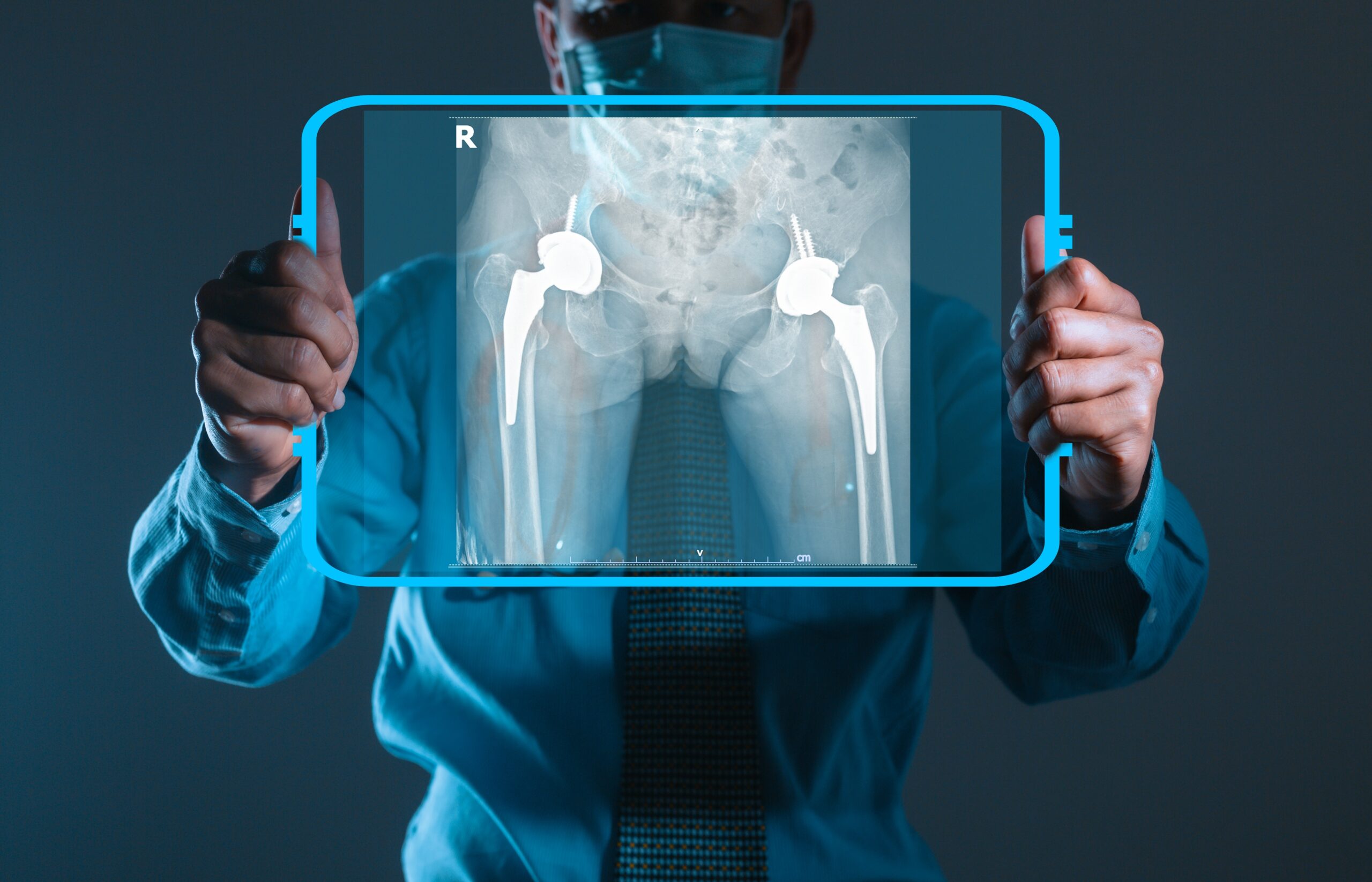 x-ray of total hip replacement